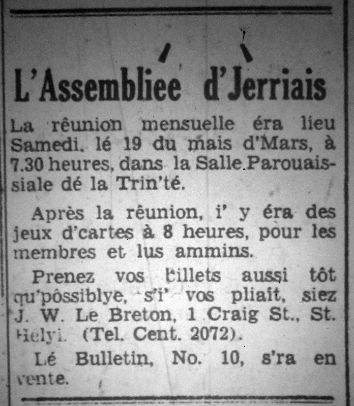 L'Assembliée d'Jèrriais Mar 1955