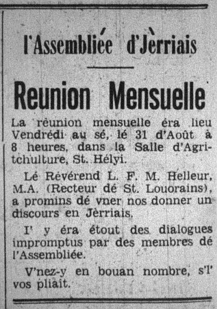 L'Assembliée d'Jèrriais Octobre 1956