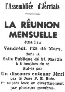 L'Assembliée d'Jèrriais Mar 1960