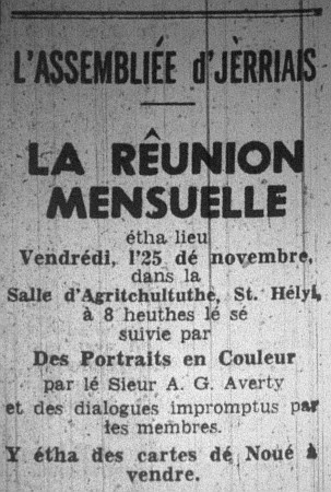 L'Assembliée d'Jèrriais Novembre 1960