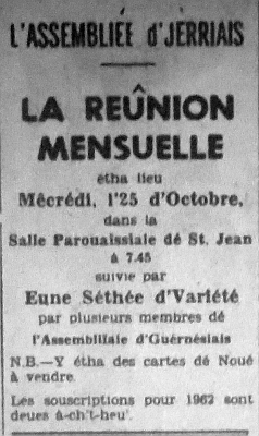 L'Assembliée d'Jèrriais Octobre 1961