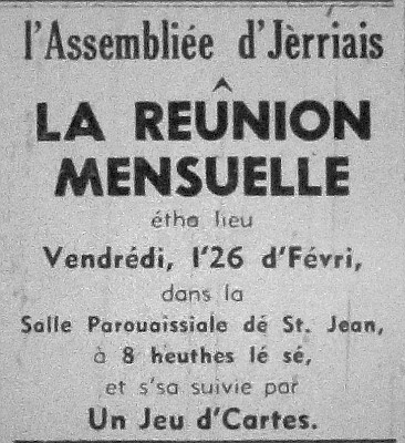 L'Assembliée d'Jèrriais Févri 1965