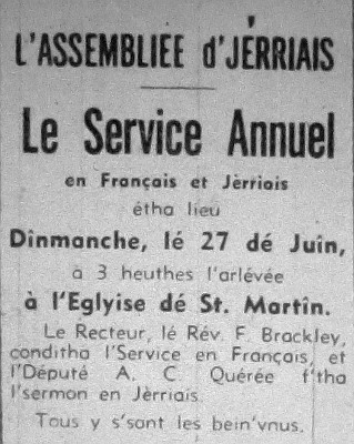 L'Assembliée d'Jèrriais Juîn 1965