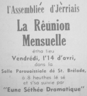 L'Assembliée d'Jèrriais Avri 1967