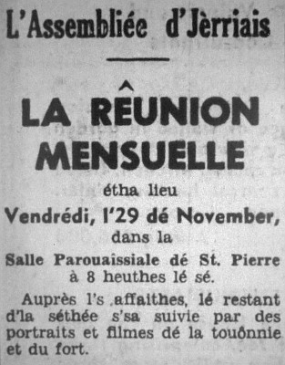 L'Assembliée d'Jèrriais Novembre 1968