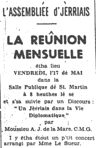 L'Assembliée d'Jèrriais Mai 1963