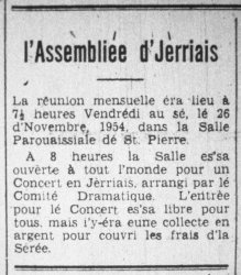 L'Assembliée d'Jèrriais Novembre 1954