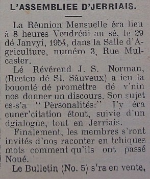 L'Assembliée d'Jèrriais Janvyi 1954