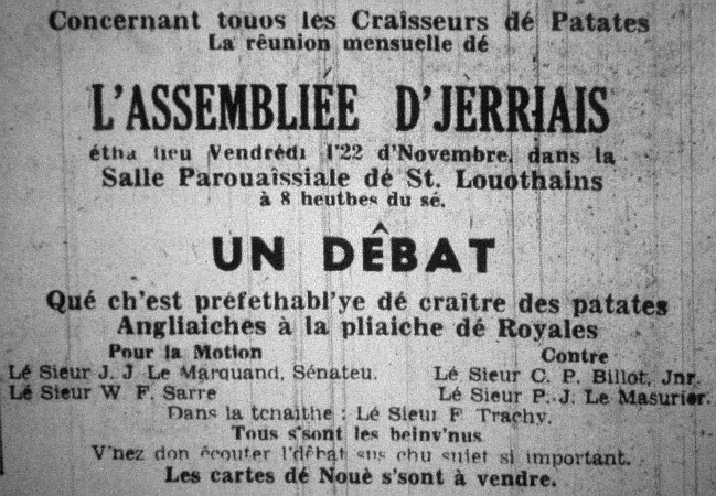 L'Assembliée d'Jèrriais Novembre 1957