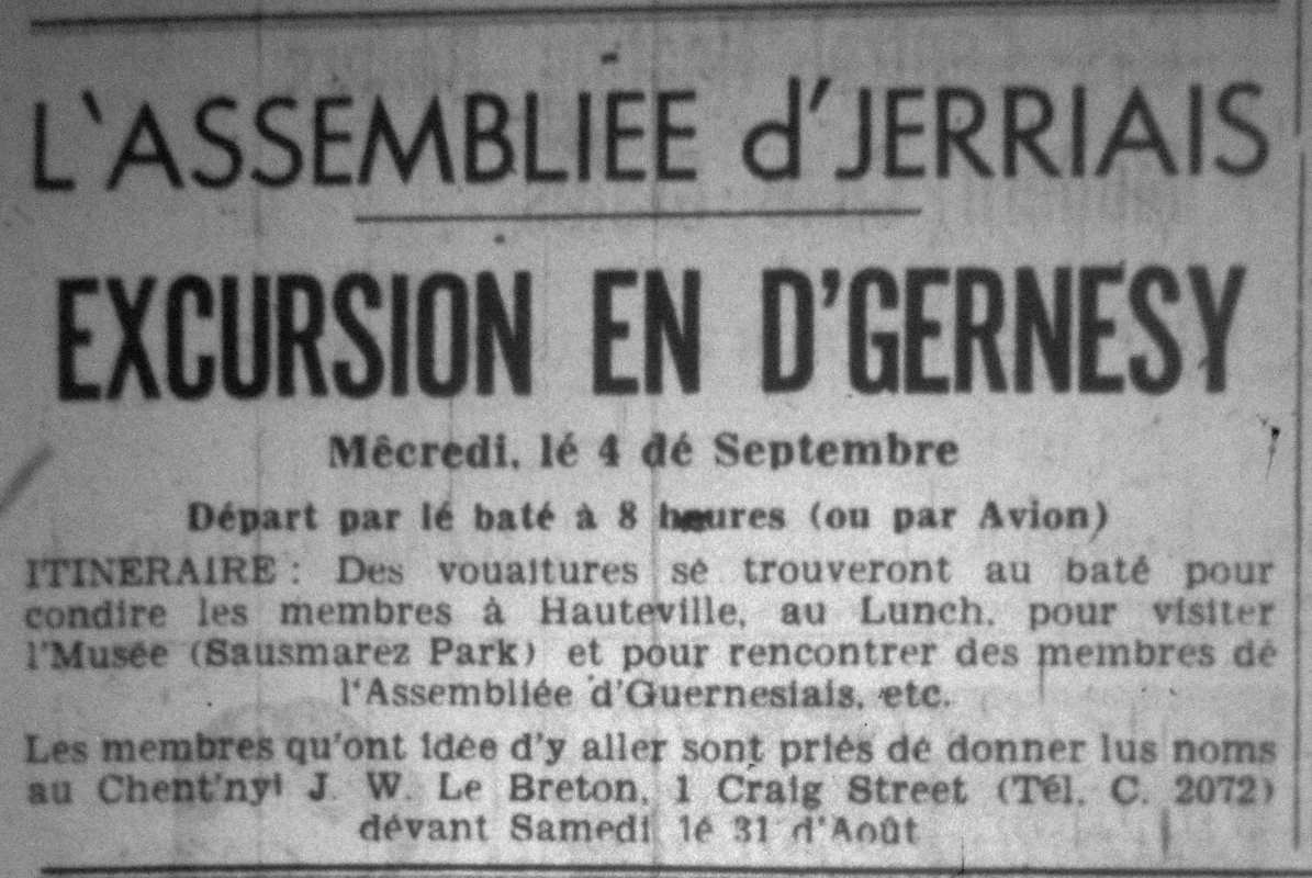 L'Assembliée d'Jèrriais Septembre 1957