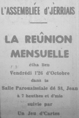 L'Assembliée d'Jèrriais Octobre 1962