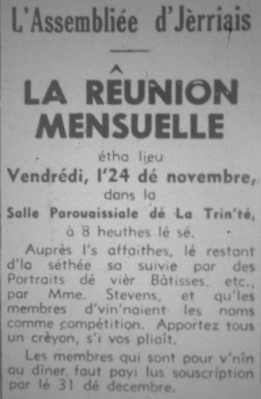 L'Assembliée d'Jèrriais Novembre 1967