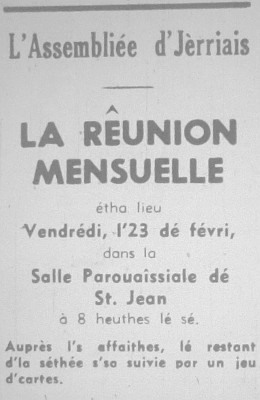 L'Assembliée d'Jèrriais Févri 1968