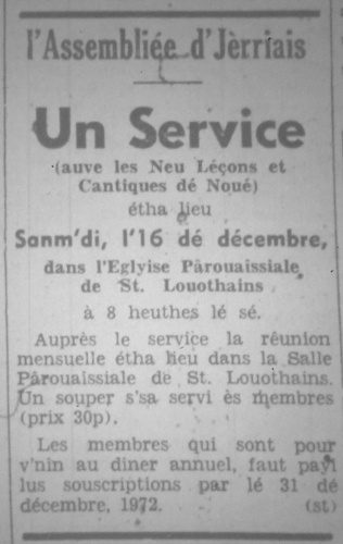 L'Assembliée d'Jèrriais Dézembre 1972