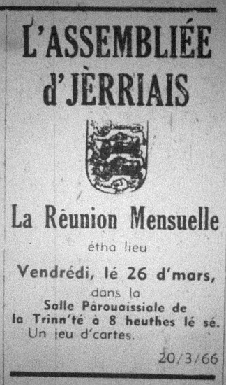 L'Assembliée d'Jèrriais  1976